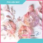 (2 miếng) Miếng Vá, miếng đắp 3D thêu 7 màu Trang Trí Phù Hiệu May Đắp Vải Quần Áo